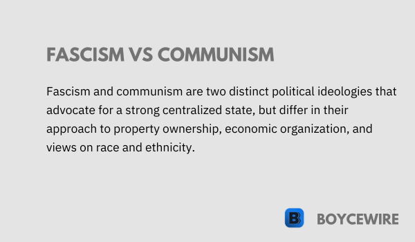 fascism vs communism definition